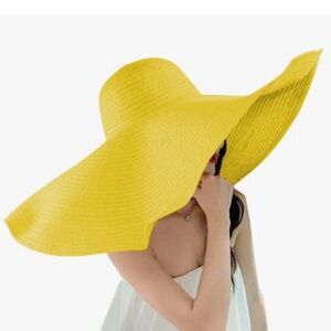 Elegant Yellow Wide-Brimmed Sun Hat